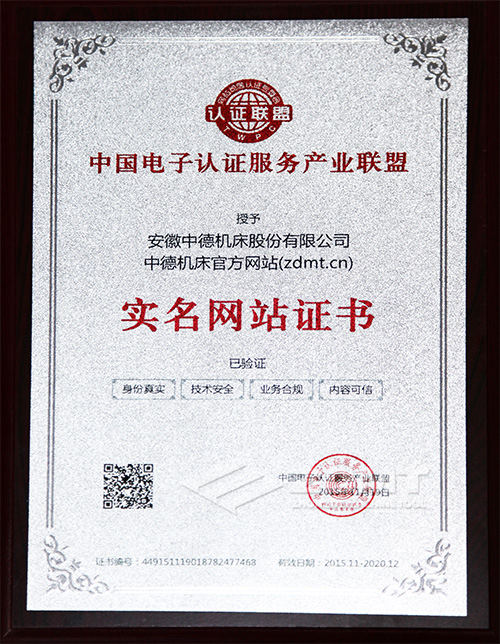 中国电子认证服务产业联盟实名网站证书